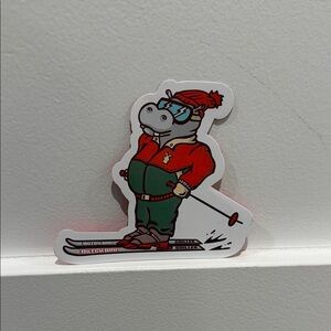 Dutch Bros Ski Hippo Sticker